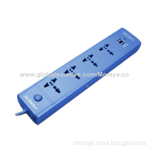 Universal Extension Power Socket with 2 USB Charging Ports, Can Charge Mobile Phone, USB Directly